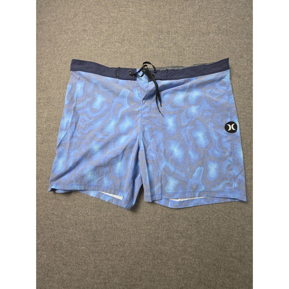 Hurley Phantom Board Shorts Mens 40 Blue Topo Quick Dry Swim Trunks